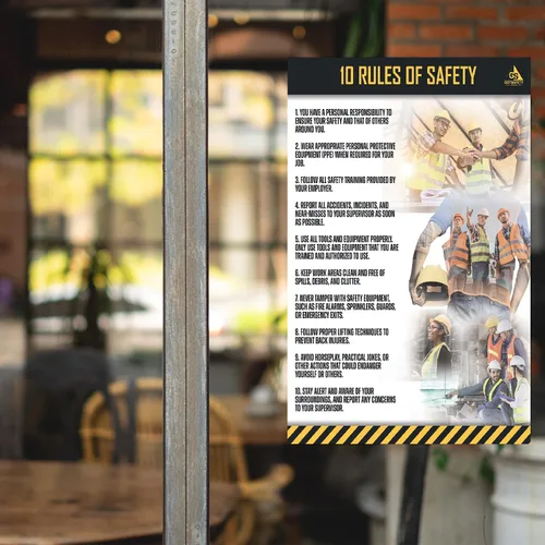 Vista 7 de GotSafety Póster de seguridad en el lugar de trabajo, 24 x 32 pulgadas, directrices claras para un entorno de trabajo seguro y saludable, carteles