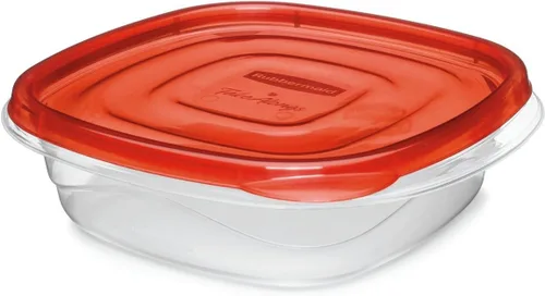 Vista 2 de Rubbermaid TakeAlongs - Recipientes de almacenamiento de alimentos sándwich, 2.9 tazas, chile tintado, 4