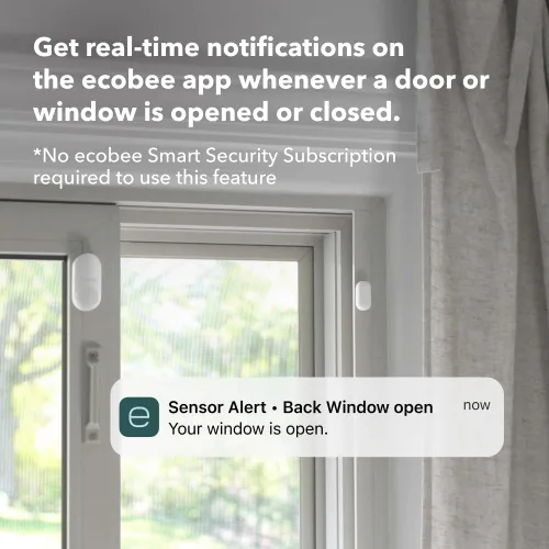 Vista 4 de ecobee - Sensor inteligente para puertas y ventanas, paquete de 2 para seguridad en el hogar Recibe alertas instantáneas cuando se abran puertas