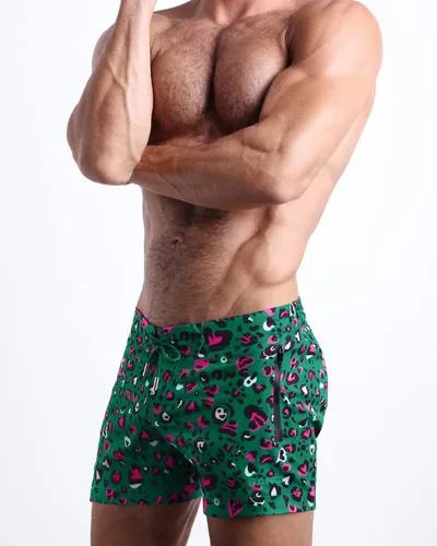 Vista 2 de Bang Traje de baño para hombre, pantalones cortos flexibles, ajuste ajustable, elástico, secado rápido, trajes de playa prémium