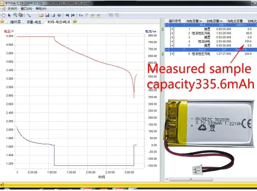 Vista 5 de DC 3.7V 330mAh 502035 Batería recargable de polímero de litio, adecuada para productos electrónicos de bricolaje 3.7-5V con reemplazo de batería