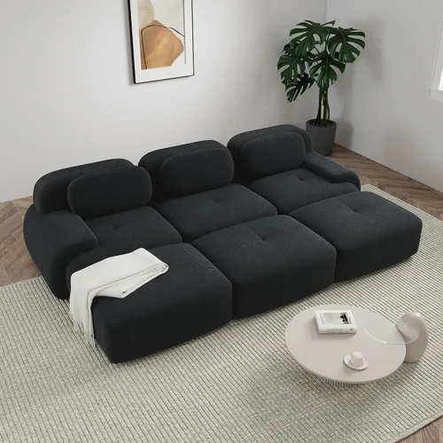 Vista 72 de Sofá sin hueso de 82 pulgadas, cómodo sofá cama de dos plazas, sofá comprimido con asiento profundo, sofá nube de pana para sala de estar