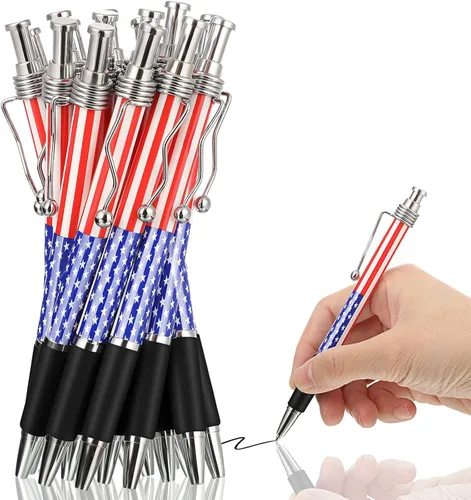 Vista 6 de Tenare 32 bolígrafos de tinta de gel negra con temática patriótica de Estados Unidos de 0.039 pulgadas, Día de la Independencia, 250 aniversario