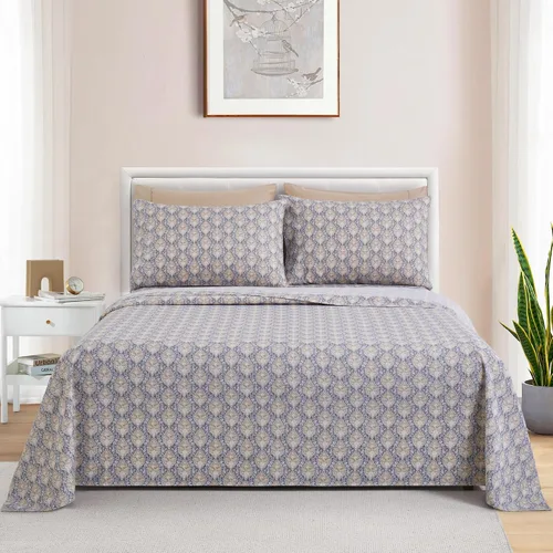 Vista 11 de Marina Decoration Ropa de cama ultra suave y sedosa con bolsillo profundo con estampado rico de rayón derivado de bambú para todas las estaciones