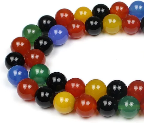 Vista 7 de MJDCB Cuentas de Turquesa Africana Natural Redondas Piedras Sueltas para Hacer Joyas Pulsera Collar Accesorio DIY 15" (4mm)