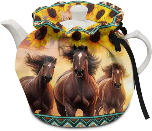 Vista 34 de DISNIMO Funda de tetera aislada a prueba de polvo con diseño floral de colibrí, para mantener el calor, accesorios decorativos, colcha