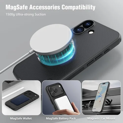 Vista 2 de Nillkin Frosted Shield - Funda para iPhone 17, compatible con MagSafe, perfil delgado, protección contra caídas de grado militar, a prueba