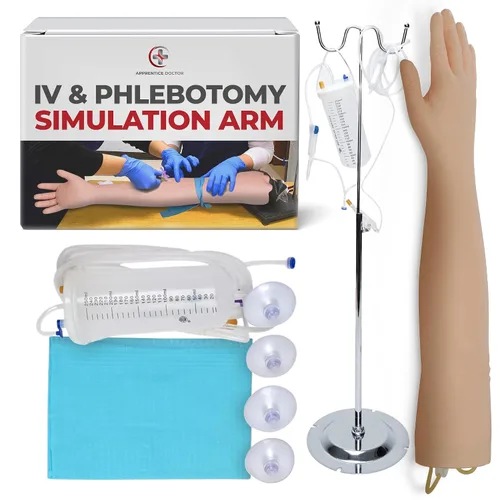 Vista 8 de Kit de práctica de flebotomía The Apprentice Doctor – Brazo completo de entrenamiento de flebotomía para venopunción y simulación IV Diseñado