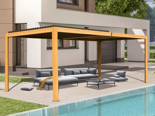 Vista 9 de Domi Pergola Screen All Aluminum, sombra de privacidad, 1 paquete, marrón