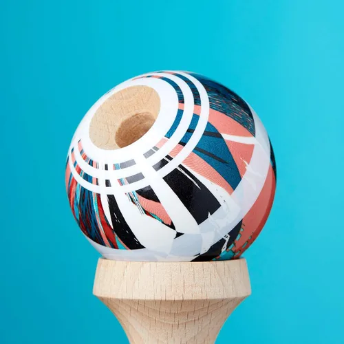 Vista 3 de Kendama Toy NOIA 4 - Original - Madera de alta calidad - Extra fuerte - para principiantes y profesionales - Paquete de regalo: cuerda extra +