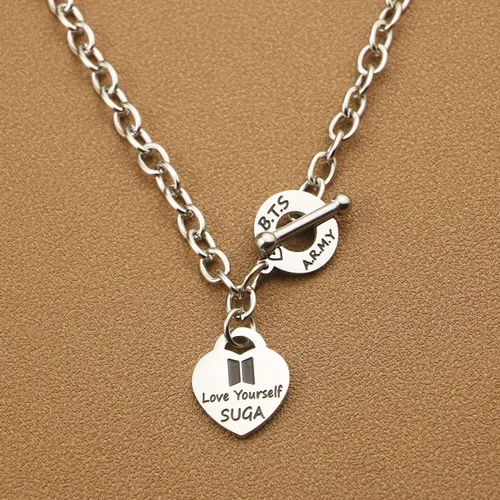 Vista 4 de ARETIS Kpop Bangtan - Collar de regalo para niños Be the best J-HOPE JIMIN JIN JK RM SUGA V Collar Bangtan Boys Lover Jewelry Regalo para niños fans
