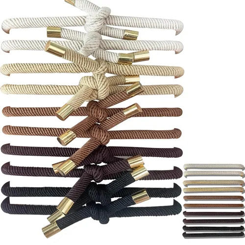 Vista 10 de Paquete de 20 pulseras elásticas con nudo antideslizantes para el cabello