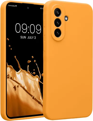 Vista 65 de kwmobile Funda compatible con Samsung Galaxy A13 4G - Funda delgada de silicona TPU - Acabado suave al tacto - Amarillo radiante