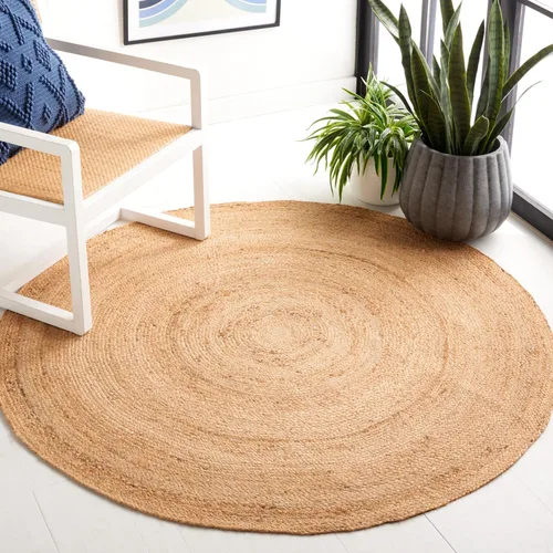 Vista 9 de SAFAVIEH Alfombra de área de la colección Natural Fiber – Alfombra redonda de 3 pies, natural, hecha a mano de yute trenzado, ideal para zonas