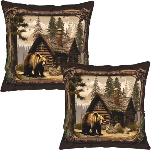 Vista 16 de Fundas de almohada marrón leopardo - 2 piezas Funda de almohada de guepardo 18x18 pulgadas Fundas de almohada de algodón con estampado de animales