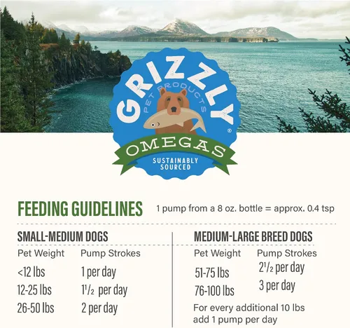 Vista 7 de Grizzly Pet Products Algal Plus Omega 3-6-9 Suplemento alimenticio para perros y gatos, botella de 8 onzas