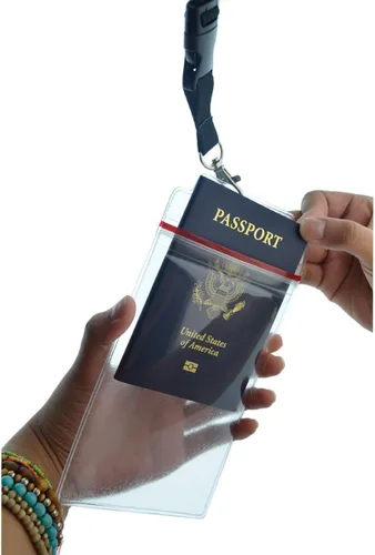Vista 5 de Soportes para pasaporte – Paquete de 2 – Fundas resellables resistentes al agua y al desgarro y cordón de alta calidad – Inserto de 4 x 6 pulgadas