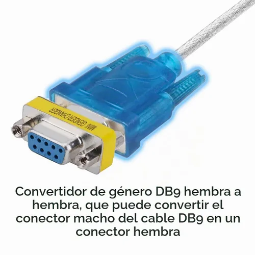 Vista 8 de Adaptador USB a Serial RS232 DB9, USB 2.0 a cable serial, adaptador macho de 9 pines con chipset de cable convertidor RS-232, Windows 10 8 7, 2 PCS
