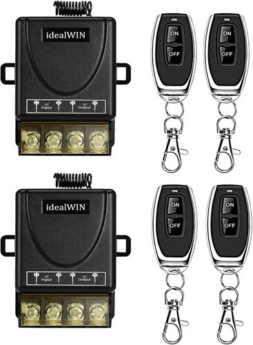 Vista 8 de Interruptor remoto inalámbrico con 328 pies de largo alcance, CC 12V/24V/48V/72V Clasificación de corriente 30A, interruptor de control remoto de 12