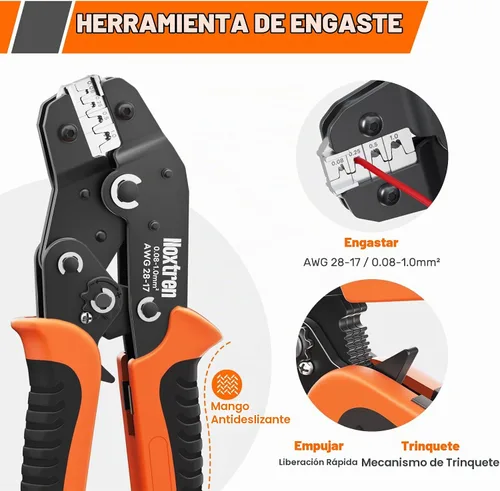 Vista 5 de JST-PH Kit de conectores de 0.079 in y JST-SYP de 0.098 in con herramienta de crimpado de trinquete AWG28-17, juego de terminales de cable de 21