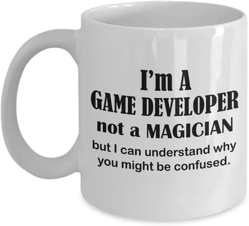 Vista 3 de Regalos para diseñador de videojuegos – taza de café magiciana – taza de té divertida y bonita para regalar una idea de recompensa motivadora