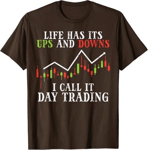 Vista 53 de Life Ups And Downs Day Trading Crypto Stock Market Trader T-Shirt, Negro
