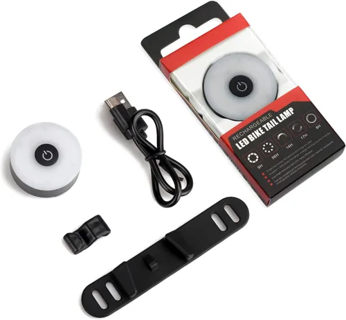 Vista 7 de Daffodil LEC500 - Luz trasera LED recargable por USB, linterna de seguridad de ciclismo brillante, 5 modos de iluminación, luz impermeable