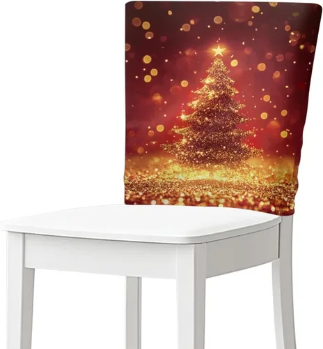 Vista 9 de Fundas para sillas de comedor, diseño de lazo de Navidad, para sala de Navidad, cocina, fiesta, boda, hotel, hogar