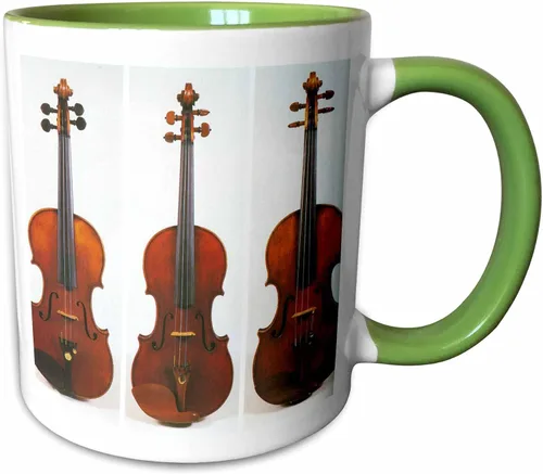 Vista 8 de 3dRose (mug_34744_4) Taza negra de dos tonos con 3 violines antiguos, 11 onzas Blanco