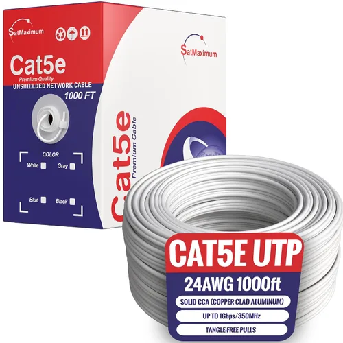 Vista 16 de Cables Direct Online Cat5e Cable sólido de 24 AWG de 500 pies, UTP Cat5, red a granel, alambre de aluminio revestido de cobre (UTP, interior, negro)