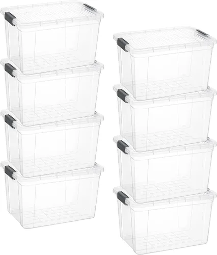 Vista 163 de Superio Mini contenedor de almacenamiento de plástico para crayón, suministros de arte y estuche de costura, organizador pequeño apilable