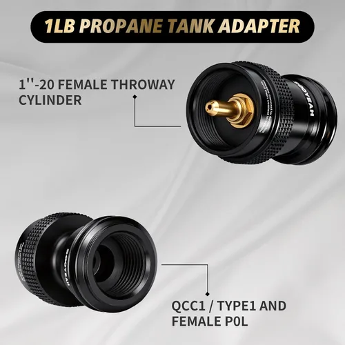 Vista 3 de Adaptador de tanque de propano de 20 a 1 lb