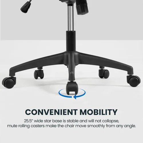 Vista 9 de Yaheetech Silla ergonómica de oficina con reposacabezas, soporte lumbar, color negro (paquete de 2)