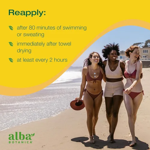 Vista 7 de Alba Botanica Protector solar para bebé para cara y cuerpo, loción de protección solar mineral transparente, SPF 50 de amplio espectro, resistente