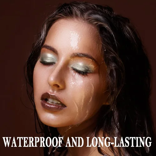 Vista 4 de Boobeen Sombra de ojos en barra impermeable con lápiz de sombra de ojos en crema brillante, kit de maquillaje de ojos con purpurina fácil de usar