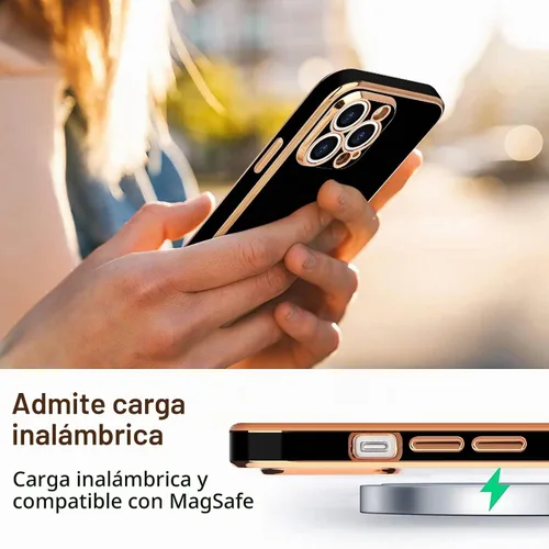Vista 6 de Teageo Funda para iPhone 14 Pro Max para mujeres y niñas, lindo corazón de Negro