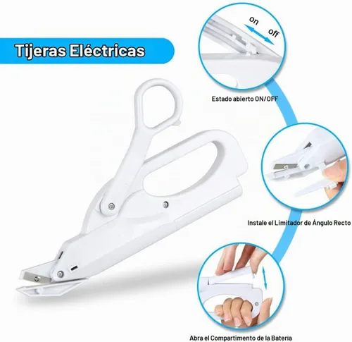 Vista 5 de Tijeras eléctricas, tijeras de tela eléctricas multiusos con interruptor de seguridad