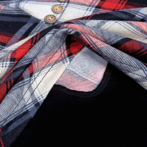 Vista 7 de QUINEE sudadera con capucha para mujer de manga larga a cuadros, bloque
