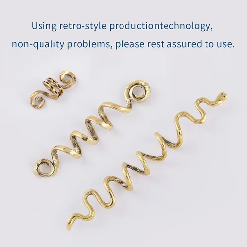 Vista 8 de FRDTLUTHW Joyas doradas de serpiente para trenzas, decoración de cabello de Halloween, accesorios de rastas para mujer (paquete de 6)