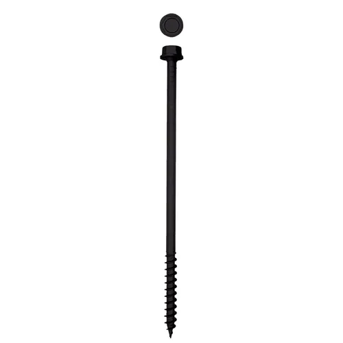 Vista 17 de Tornillos de retraso de madera estructural con cabeza hexagonal exterior de 1/2 "x 5" Powerlags Hex (25 EA)