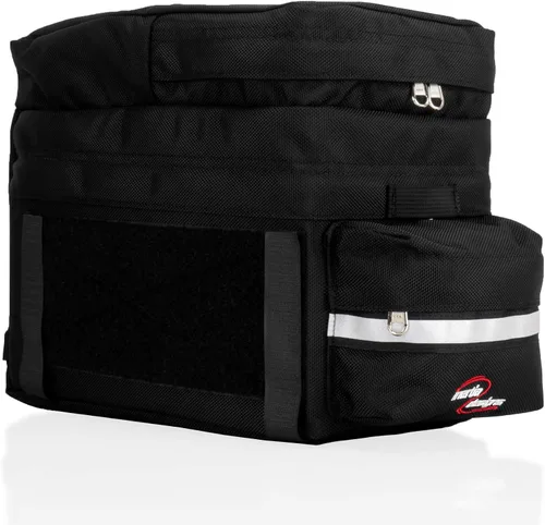 Vista 2 de Tronco de portabicicletas con bolsillo frontal y lados de bucle para aplicación de parche - Negro