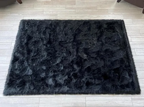 Vista 29 de LAMBZY Elegante y sofisticada alfombra rectangular de piel de oveja (beige, 2 x 3 pies)