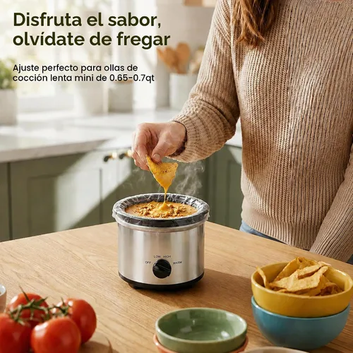 Vista 2 de Qvin Mini revestimientos para olla de cocción lenta (10 piezas) - Forros