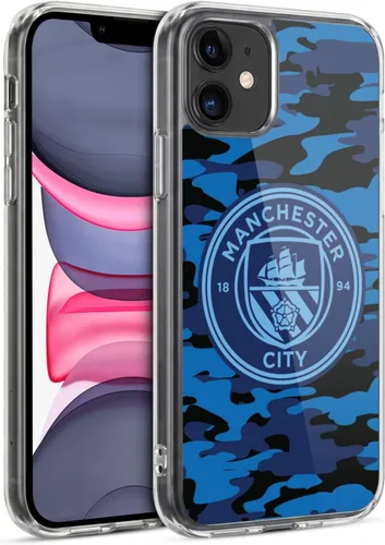 Vista 50 de Head Case Designs Funda de gel con licencia oficial del Manchester City Man City FC Blue Moon Badge Camou [protección de grado militar] compatible