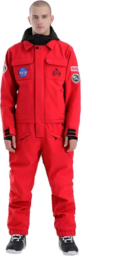 Vista 8 de GSOU SNOW Ski Suit Men Snowsuit One Piece Ski Outfits Jumpsuit Jackets Beige