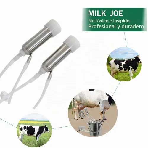 Vista 5 de Máquina de ordeño eléctrica de vaca de 7L, bomba de vacío de pulsación automática recargable con batería con 2 tazas de pezón, cubo de acero
