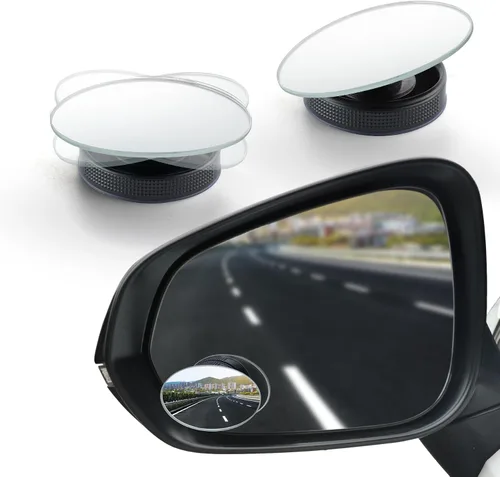 Vista 15 de LivTee Espejo de punto ciego para vehículo, con forma de ventilador asimétrico, vidrio HD sin marco, espejo retrovisor convexo con gran ángulo En