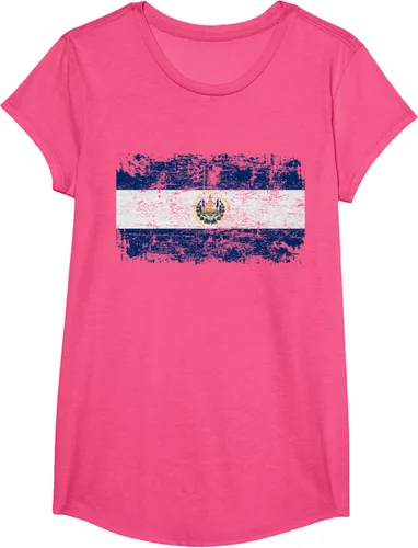 Vista 14 de EL SALVADOR Bandera Vintage Hombres Mujeres Niños Camiseta EL SALVADOR
