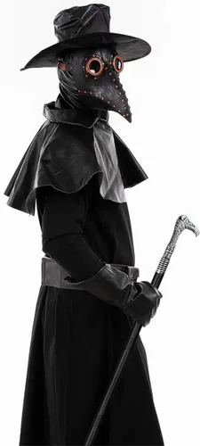 Vista 4 de Soporte de bastón de médico de la peste,Accesorios de disfraz de médico de la plaga,Bastón de cuervo de plástico,Fiesta de cosplay del personal