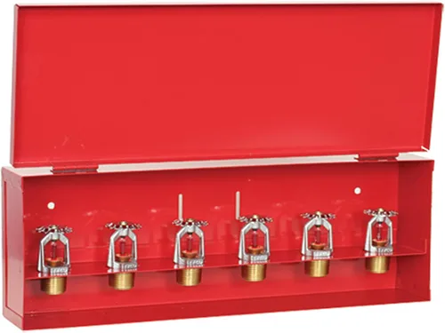 Vista 3 de Metal Magery Gabinete de repuesto para rociadores contra incendios, caja de 6 cabezales para cabezales de rociadores de 1/2" y 3/4